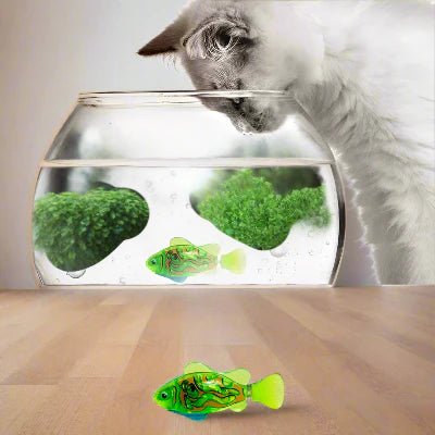 Jouet Interactif Chat - CatchyFish™ - Vert - Chat Enchanteur