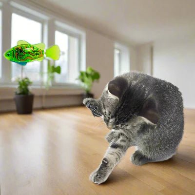Jouet Interactif Chat - CatchyFish™ - Vert - Chat Enchanteur