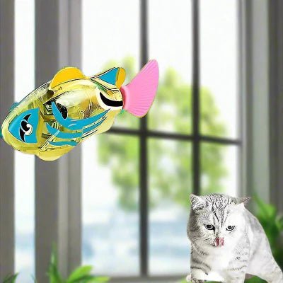 Jouet Interactif Chat - CatchyFish™ - Jaune Poussin - Chat Enchanteur