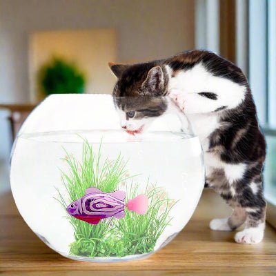 Jouet Interactif Chat - CatchyFish™ - Rose Balais - Chat Enchanteur