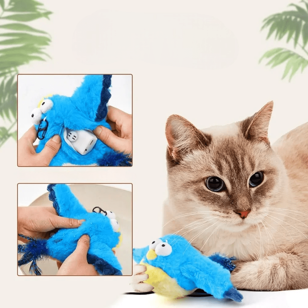 Jouets Interactifs Pour Chat - ChirpingFlappingBird™ - Bleu - Chat Enchanteur